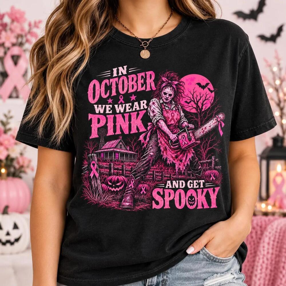 In October We Wear Halloween  Shirt, Spooky Ribbon